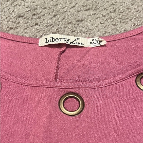 Liberty Love Short Sleeve Top with Eyelet Accents - Picture 2 of 5